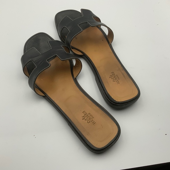 HERMES LEATHER SANDALS - Picture 1 of 6